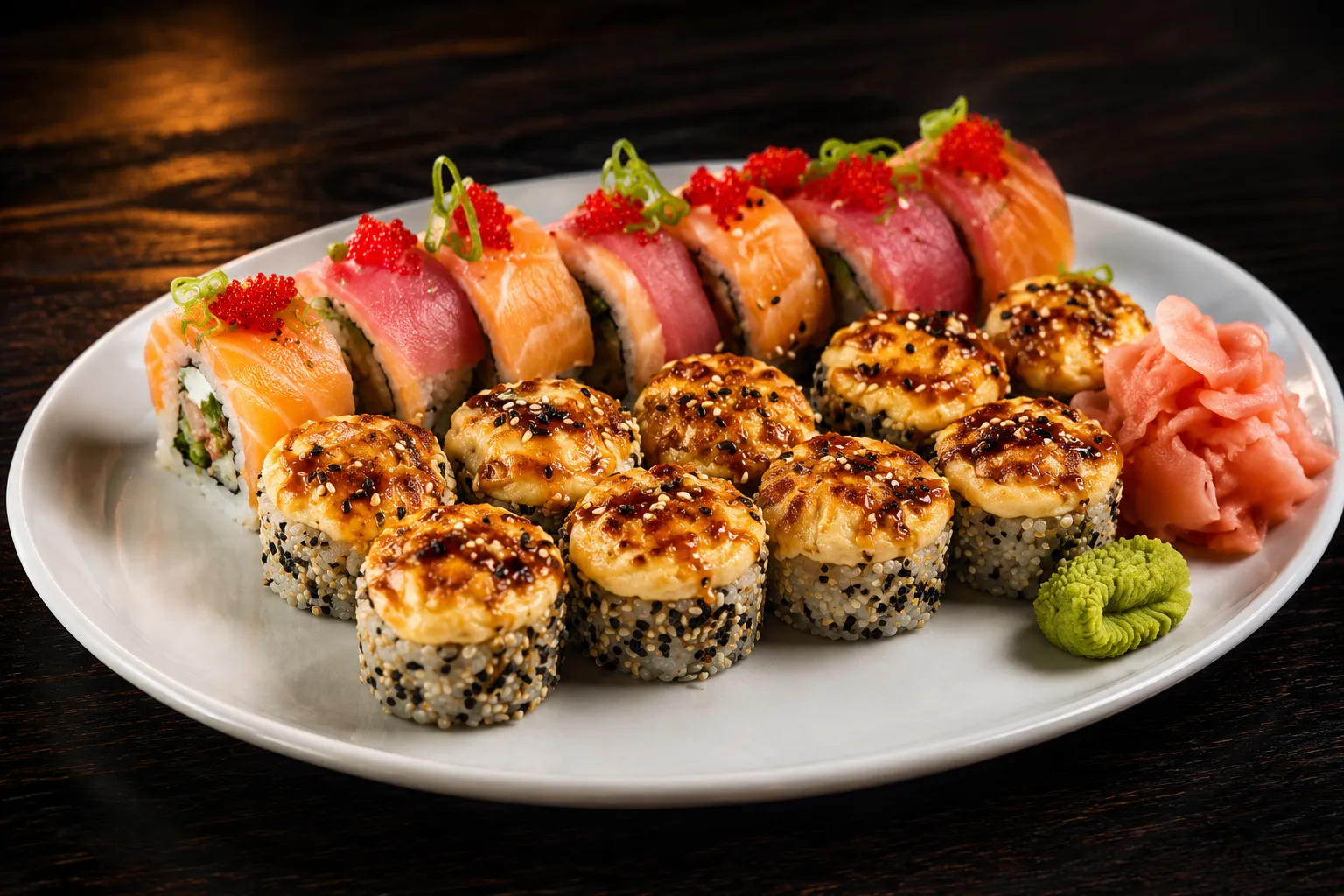 Asian fusion sushi and sashimi dishes at Ocean Bites Winnipeg