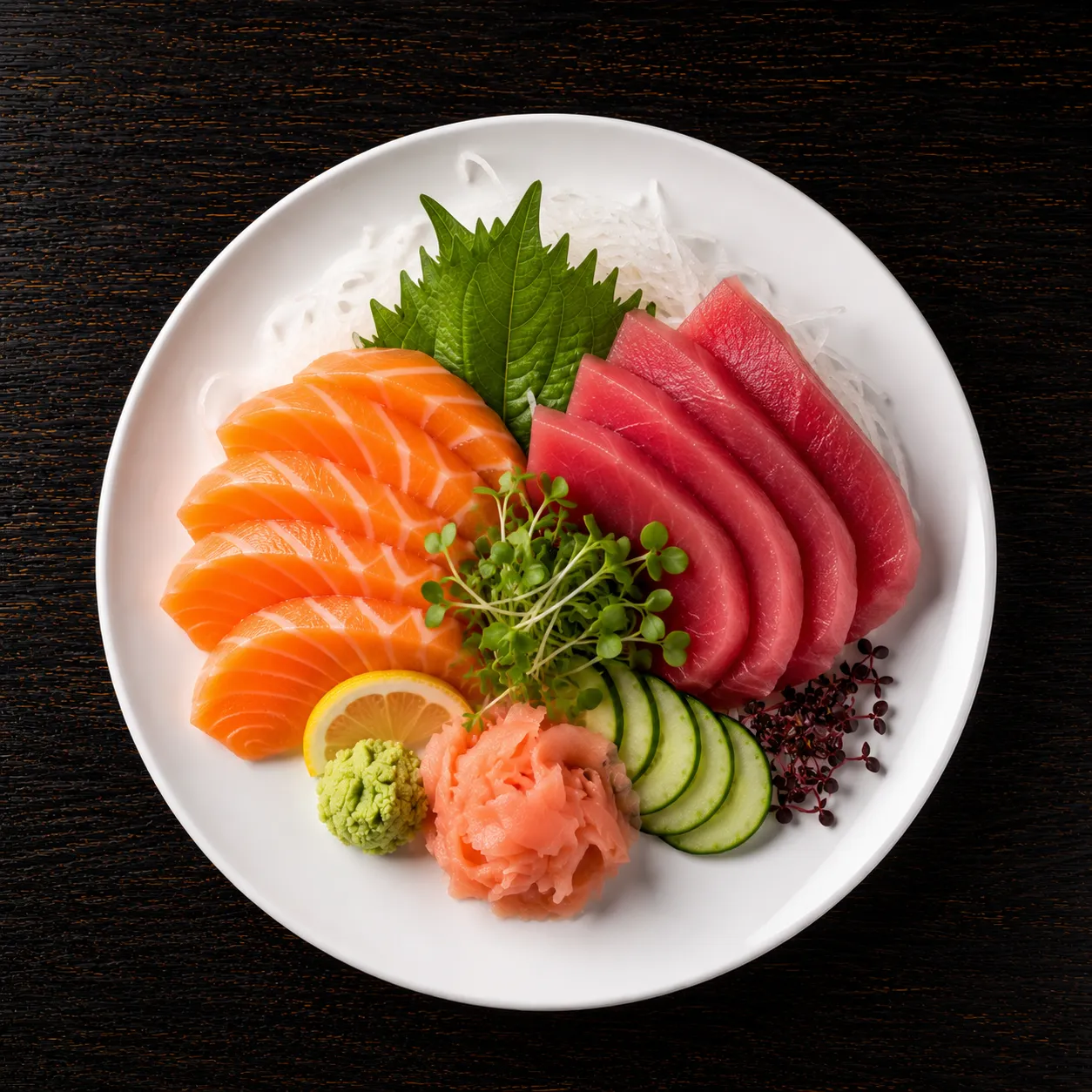 Fresh salmon and tuna sashimi at Ocean Bites Japanese restaurant Winnipeg
