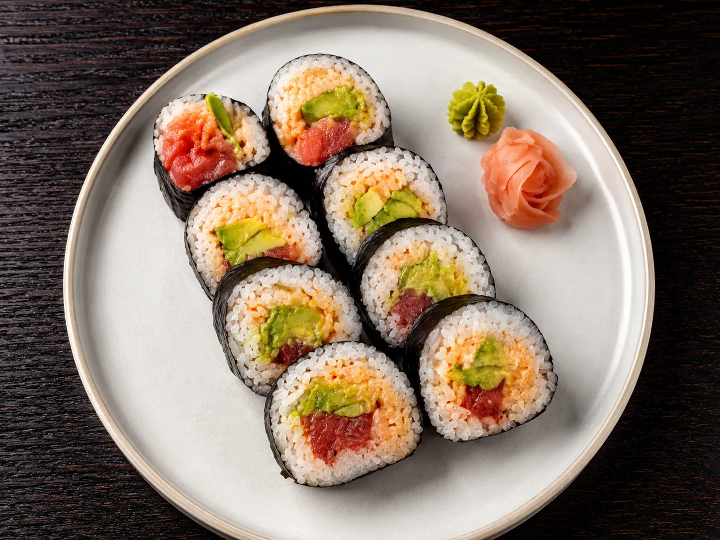 Spicy Tuna Roll fresh tuna with spicy mayo at Ocean Bites Winnipeg downtown